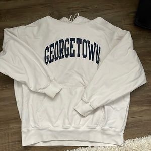 White oversized Georgetown hoodie